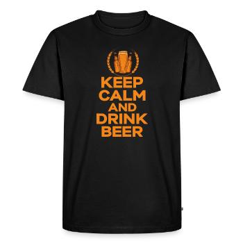 Restez calme et buvez de la bière Buvez de la bière - T-shirt Premium bio Homme - noir - Devant - Nico (187cm)