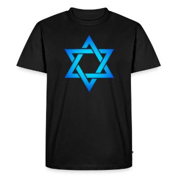 Israël étoile étoile de David hexagramme judaïsme symbole - T-shirt Premium bio Homme - noir - Devant - Nico (187cm)