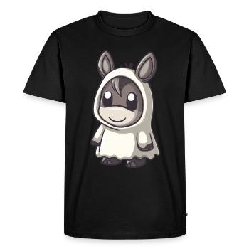 Âne Halloween Bande dessinée Fantôme - T-shirt Premium bio Homme - noir - Devant - Nico (187cm)