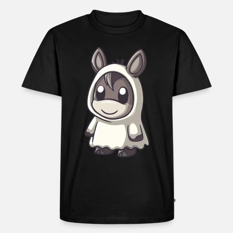 Esel Halloween Comic Geist - Männer Premium Bio T-Shirt - Schwarz