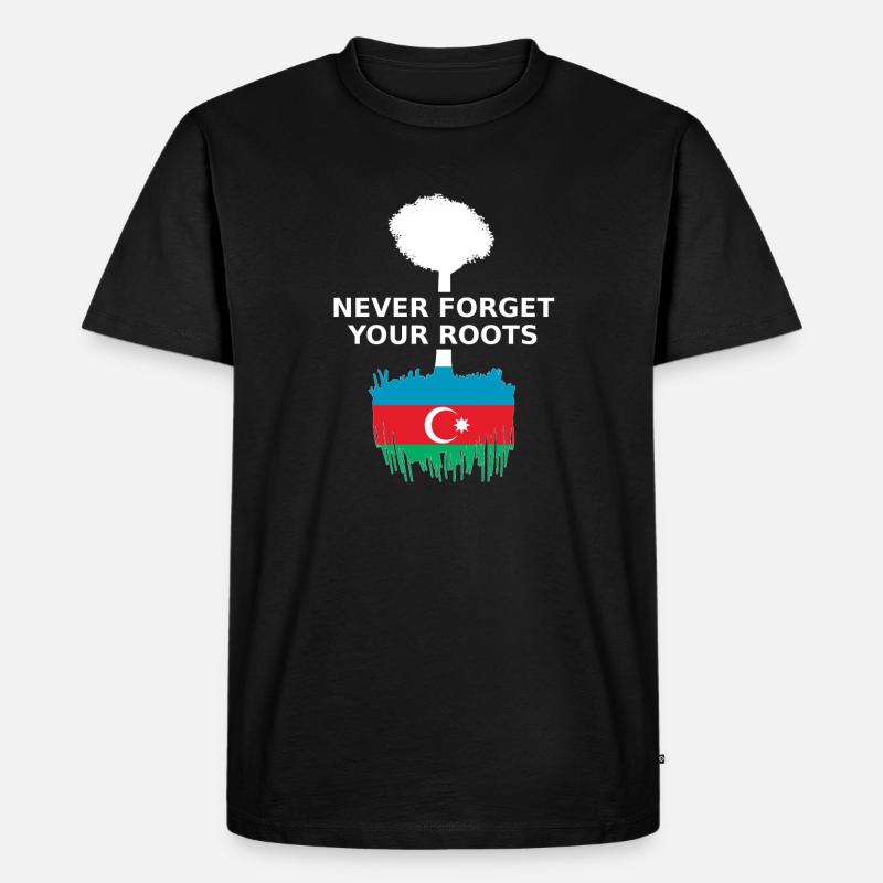 Aserbaidschan Azerbaijan Roots - Männer Premium Bio T-Shirt - Schwarz