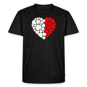 Coeur Petit coeur Amour - T-shirt Premium bio Homme - noir - Devant - Nico (187cm)