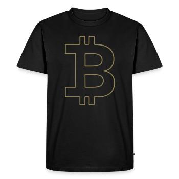 Bitcoin Logo Silhouette Digital Currency - Men's Premium Organic T-Shirt - black - Front - Nico (187cm)