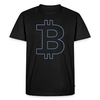 Bitcoin Logo Silhouette Digital Currency - Men's Premium Organic T-Shirt - black - Front - Nico (187cm)