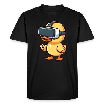 Duck VR Réalité Virtuelle Gamer Gamer Mignon - T-shirt Premium bio Homme - noir - Devant - Nico (187cm)