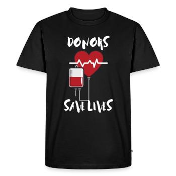 Blood donor - Men's Premium Organic T-Shirt - black - Front - Nico (187cm)