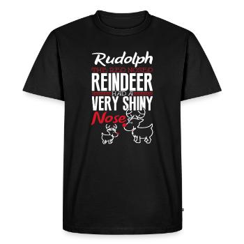 Christmas Rudolph Reindeer - Men's Premium Organic T-Shirt - black - Front - Nico (187cm)