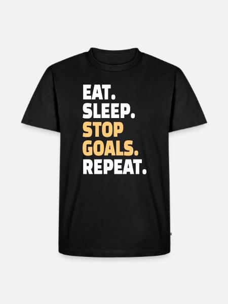 GOALKEEPER: Stop Goals - Männer Premium Bio T-Shirt - Schwarz