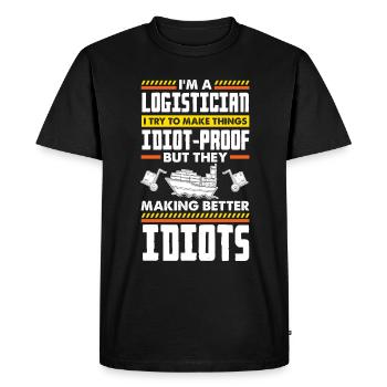 Logistics Logistician Funny Quote - Men's Premium Organic T-Shirt - black - Front - Nico (187cm)