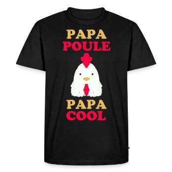papa poule papa cool - T-shirt Premium bio Homme - noir - Devant - Nico (187cm)