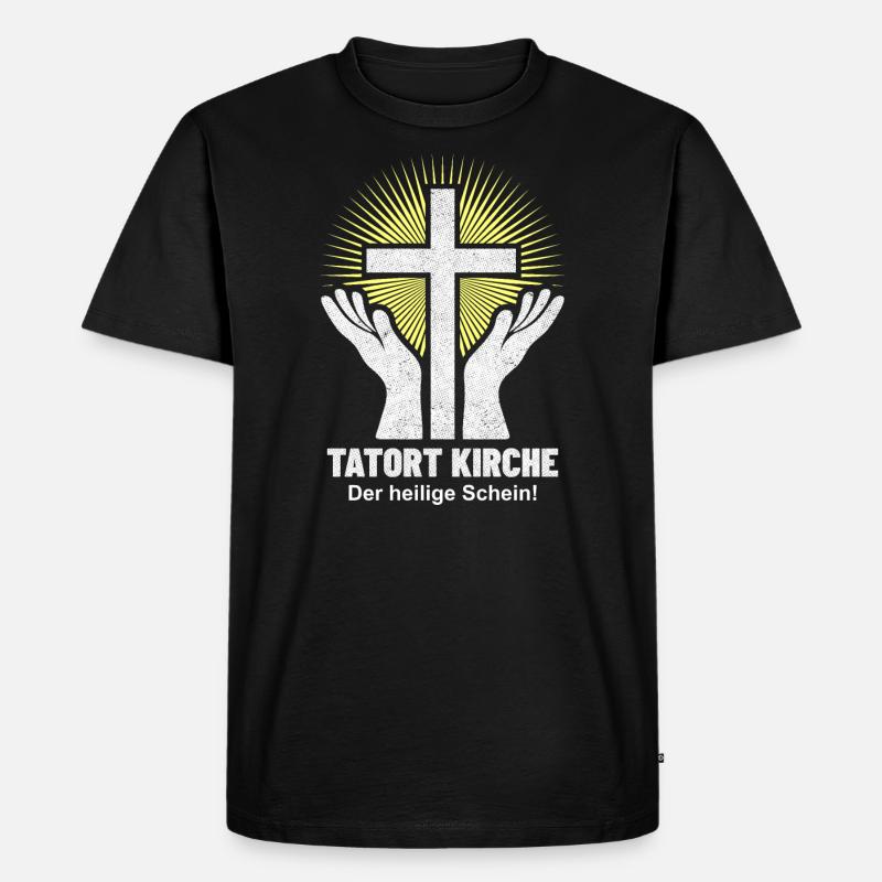 tatort kirche - Männer Premium Bio T-Shirt - Schwarz