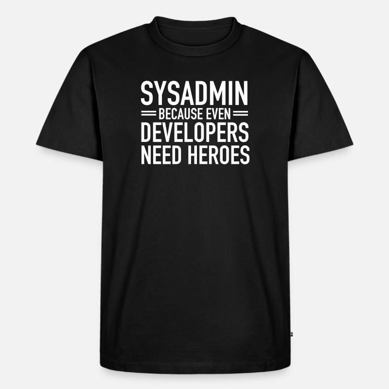 Geek | Sysadmin Hero - Männer Premium Bio T-Shirt - Schwarz
