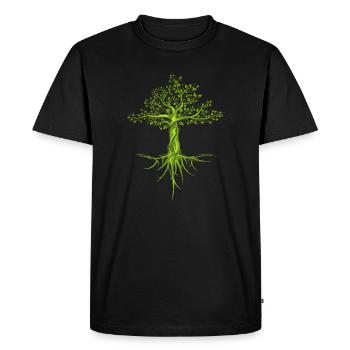 bäume baum natur nature symbol forest Wald Logo - Männer Premium Bio T-Shirt - Schwarz - Vorne - Nico (187cm)