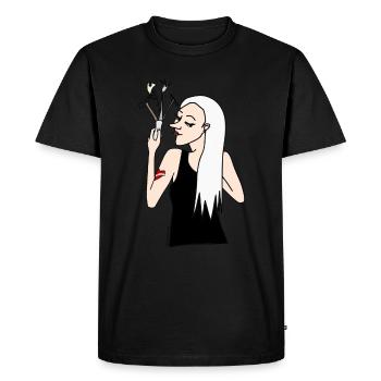 Hildelein - T-shirt Premium bio Homme - noir - Devant - Nico (187cm)
