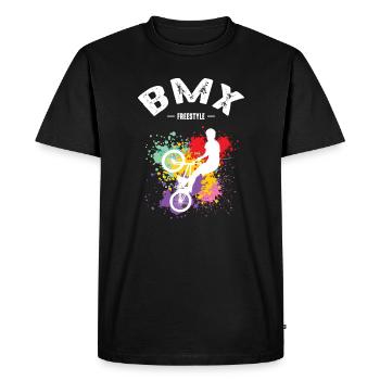 BMX - Men's Premium Organic T-Shirt - black - Front - Nico (187cm)