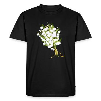 lush lily of the valley bouquet as a spring greeting - Men's Premium Organic T-Shirt - black - Front - Nico (187cm)