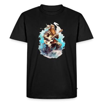 Viking Guitar Rocker Musician Guitarist - Men's Premium Organic T-Shirt - black - Front - Nico (187cm)