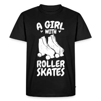 Patineur à roulettes - T-shirt Premium bio Homme - noir - Devant - Nico (187cm)
