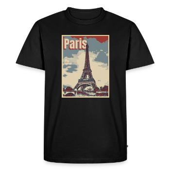Paris Ville de l’amour - T-shirt Premium bio Homme - noir - Devant - Nico (187cm)