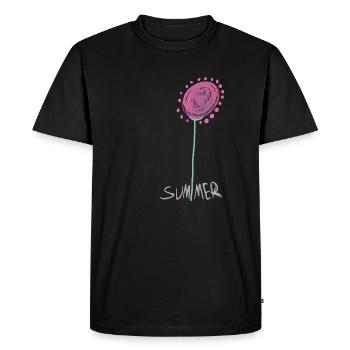 Illustration abstraite de fleur de cristal d’été - T-shirt Premium bio Homme - noir - Devant - Nico (187cm)