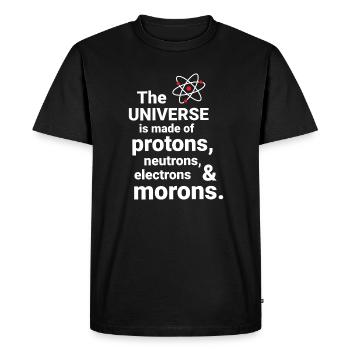 The Universe is made of protons, neutrorns - Men's Premium Organic T-Shirt - black - Front - Nico (187cm)