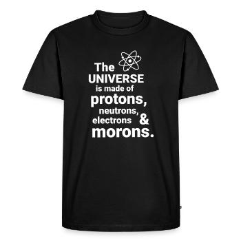 The Universe is made of protons, neutrorns - Men's Premium Organic T-Shirt - black - Front - Nico (187cm)