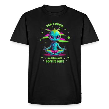 Alien Regulates this ! - Men's Premium Organic T-Shirt - black - Front - Nico (187cm)