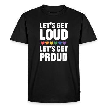 LGBT Pride Month - Let's get Loud, let's get proud - Men's Premium Organic T-Shirt - black - Front - Nico (187cm)