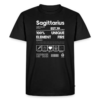Emblème du zodiaque Sagittaire unique - T-shirt Premium bio Homme - noir - Devant - Nico (187cm)