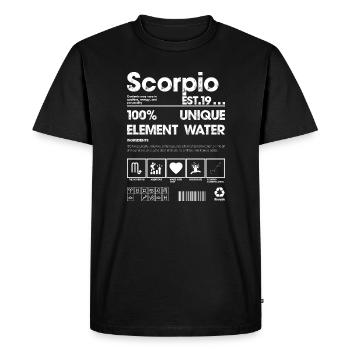 T-shirt à logo d’eau Scorpio Element - T-shirt Premium bio Homme - noir - Devant - Nico (187cm)