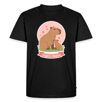 Mère Kapibara - T-shirt Premium bio Homme - noir - Devant - Nico (187cm)