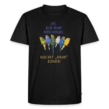 Dire oiseaux Perruche - T-shirt Premium bio Homme - noir - Devant - Nico (187cm)