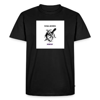 Pas de câlins, juste des couteaux. MERCREDI - T-shirt Premium bio Homme - noir - Devant - Nico (187cm)