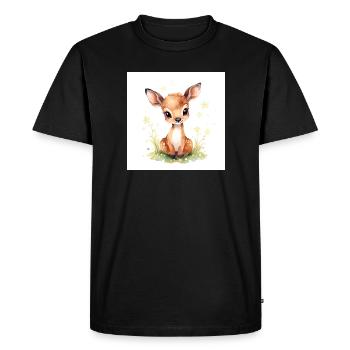 Mignon bébé cerf - T-shirt Premium bio Homme - noir - Devant - Nico (187cm)