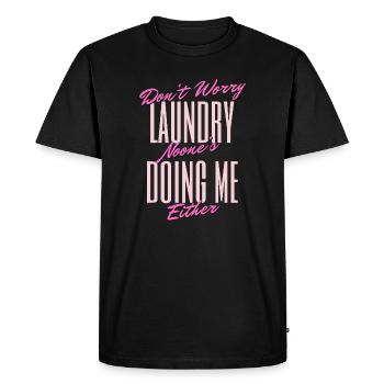 Conception de citation de blanchisserie drôle - T-shirt Premium bio Homme - noir - Devant - Nico (187cm)