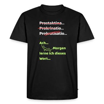 Procrastination Joke Funny Saying Hammock - Men's Premium Organic T-Shirt - black - Front - Nico (187cm)