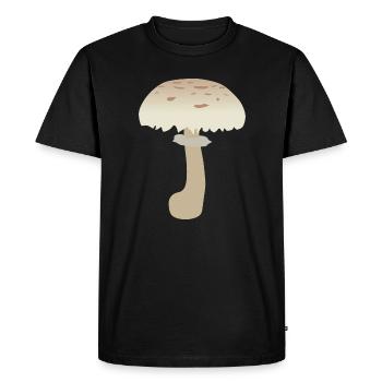 Illustration de champignon parasol minimaliste - T-shirt Premium bio Homme - noir - Devant - Nico (187cm)