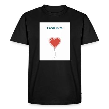 Believe in yourself - Men's Premium Organic T-Shirt - black - Front - Nico (187cm)
