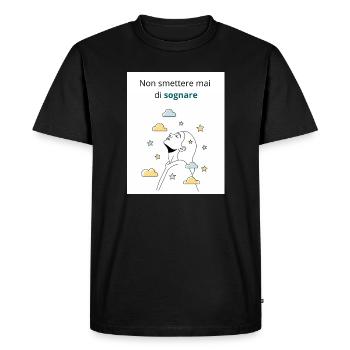 N’arrêtez jamais de rêver - T-shirt Premium bio Homme - noir - Devant - Nico (187cm)