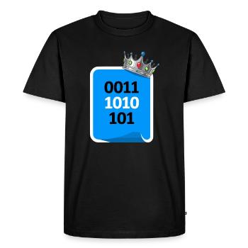 Roi binaire - T-shirt Premium bio Homme - noir - Devant - Nico (187cm)