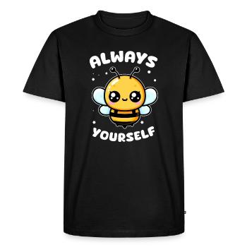 Kawaii Bee Always Yourself - Men's Premium Organic T-Shirt - black - Front - Nico (187cm)