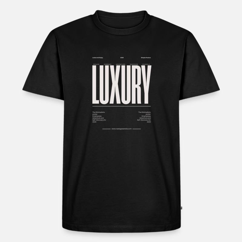 Luxus Großbuchstaben Typografie - Männer Premium Bio T-Shirt - Schwarz