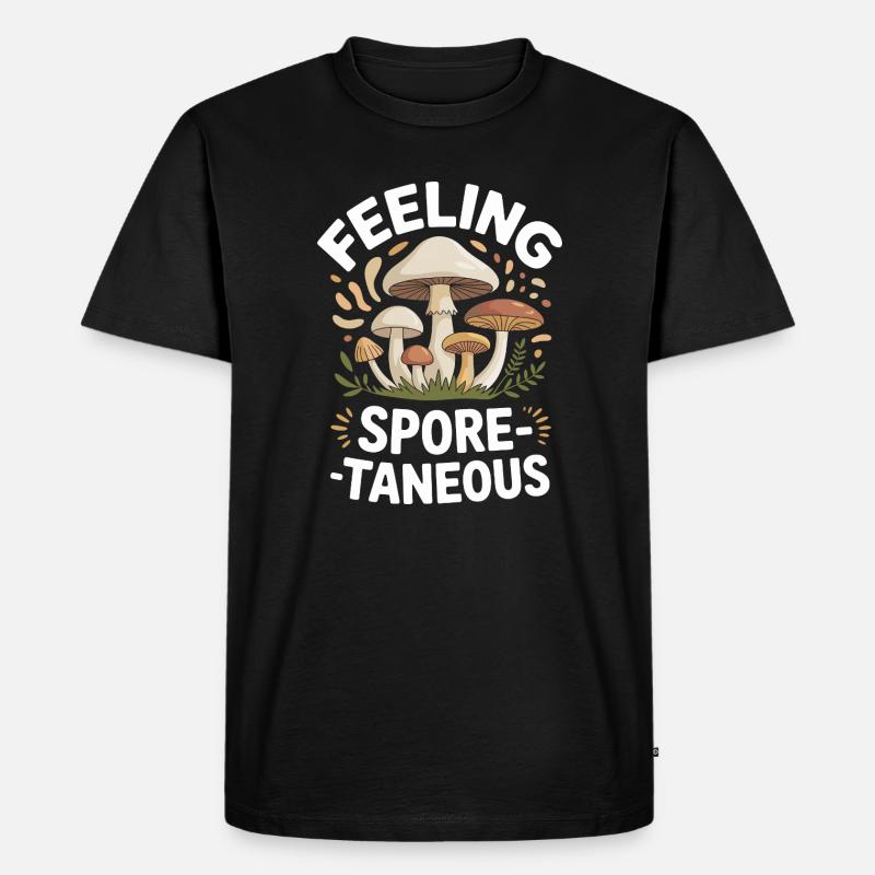 Feeling Spore-taneous Funny Mycology - Männer Premium Bio T-Shirt - Schwarz