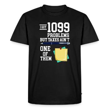 Graphisme humoristique humoristique fiscal des problèmes drôle 1099 - T-shirt Premium bio Homme - noir - Devant - Nico (187cm)