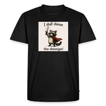 Raccoon Hero Shenanigan - Men's Premium Organic T-Shirt - black - Front - Nico (187cm)