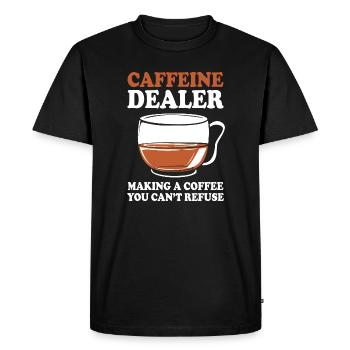 Espresso Caffeine Barista Coffee - Men's Premium Organic T-Shirt - black - Front - Nico (187cm)