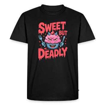 Cupcake Diabolique: Douce Menace - T-shirt Premium bio Homme - noir - Devant - Nico (187cm)