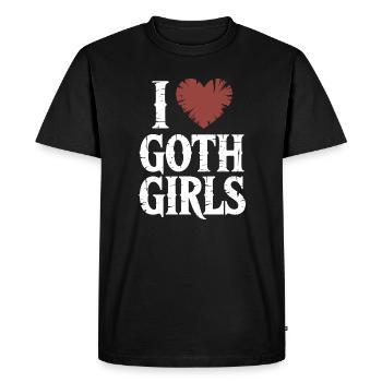 I Heart Goth Girls - Men's Premium Organic T-Shirt - black - Front - Nico (187cm)
