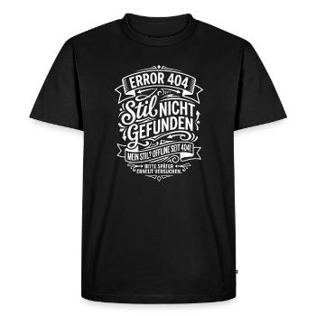 Style Not Found – Error 404 - Men's Premium Organic T-Shirt - black - Front - Nico (187cm)