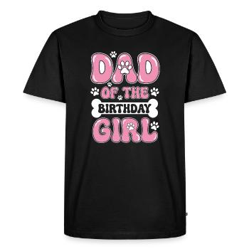 Dad of the Birthday Girl - Men's Premium Organic T-Shirt - black - Front - Nico (187cm)